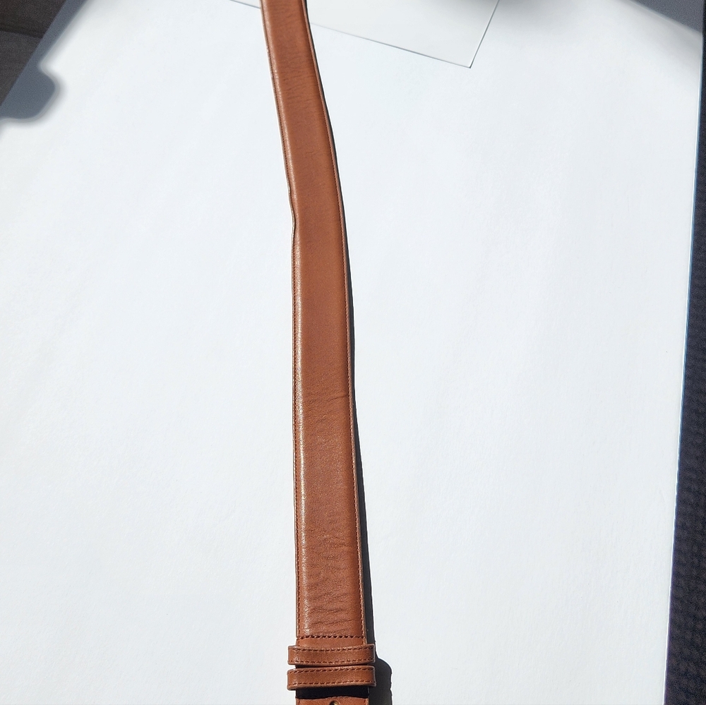 Coach Tan Leather Belt with Gold Buckle - Picture 4 of 9